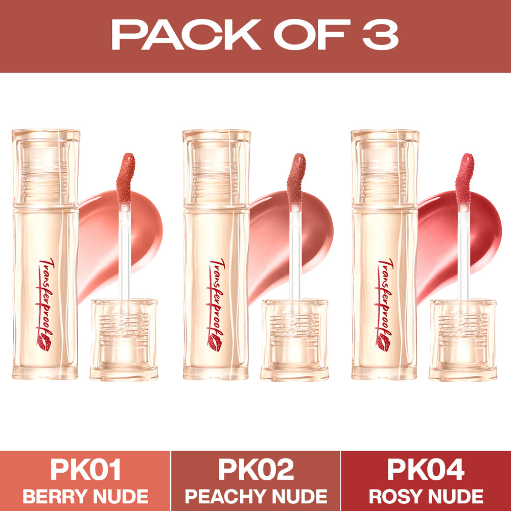 Watery Transferproof Lip Cream - Pack of 3