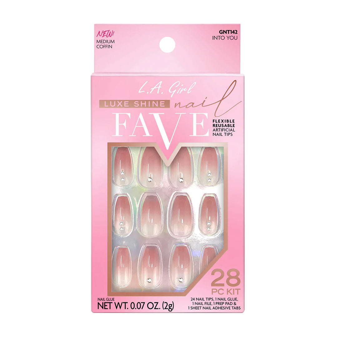 L.A. Girl Luxe Shine Nail Fave Artificial Nail Tips - 28 Pc Kit