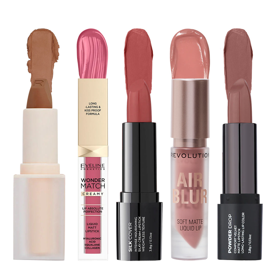 Ultimate Everyday-to-Glam Lip Edit – 5 Shade Combo