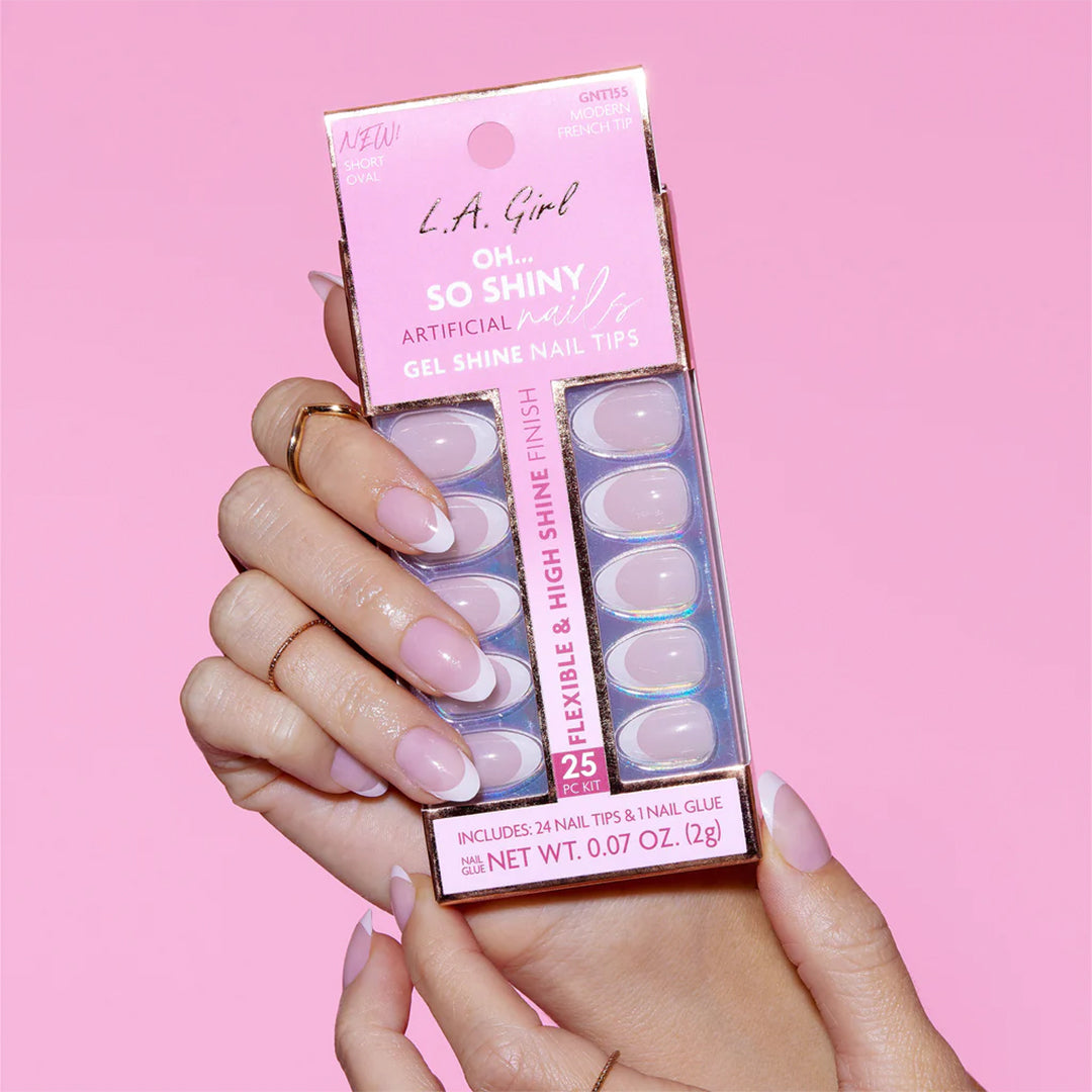 L.A. Girl Oh So Shiny Artificial Nail Tips - 25 Pc Kit