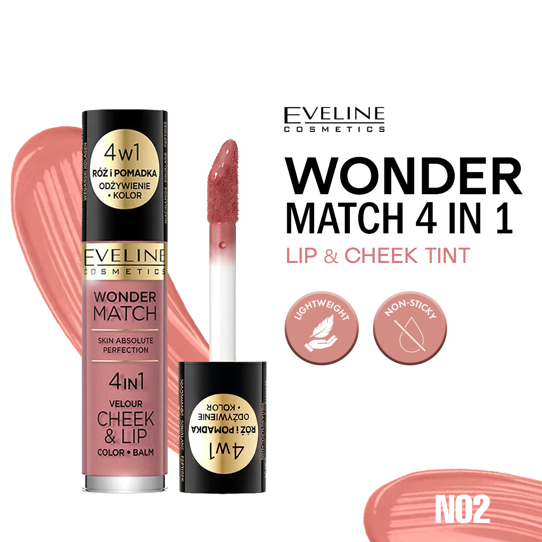 Eveline Cosmetics Wonder Match 4In1 Liquid Blush and Lipstick