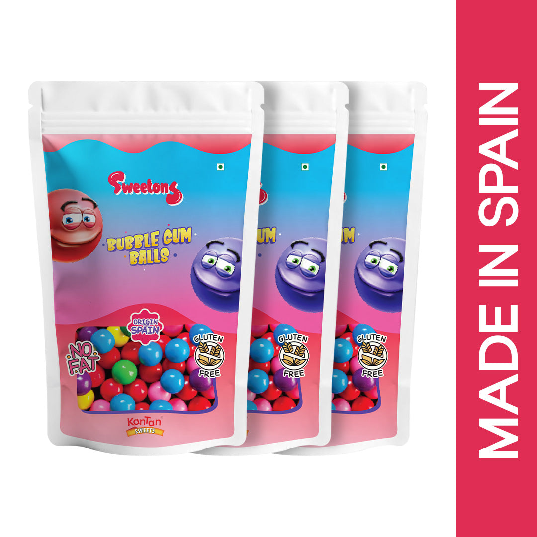 Sweetons Bubble Gum Balls Candy Pack of 3 (50 gm Each)