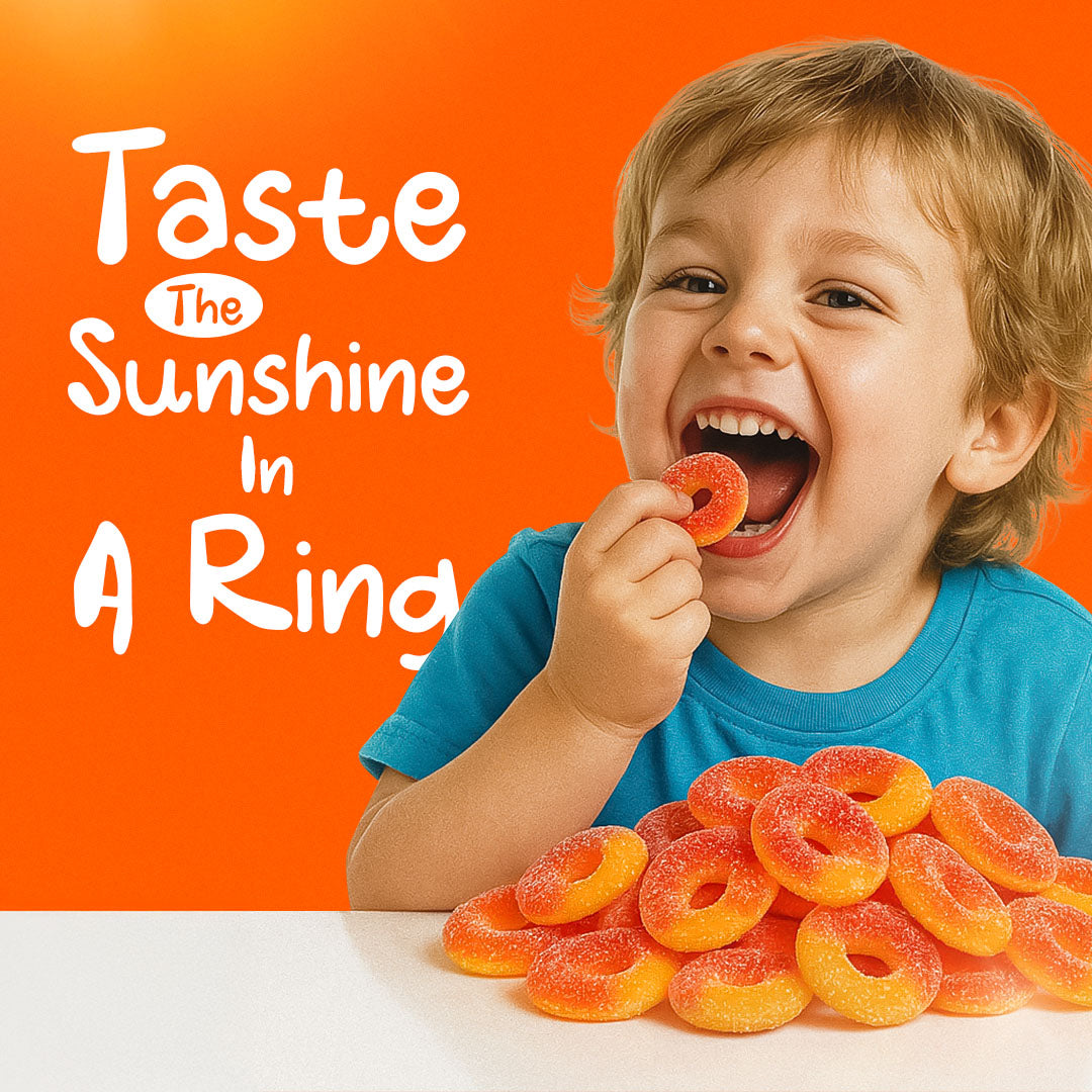 Sweetons Sour Peach Rings Candy Pack of 3 (50gm Each)