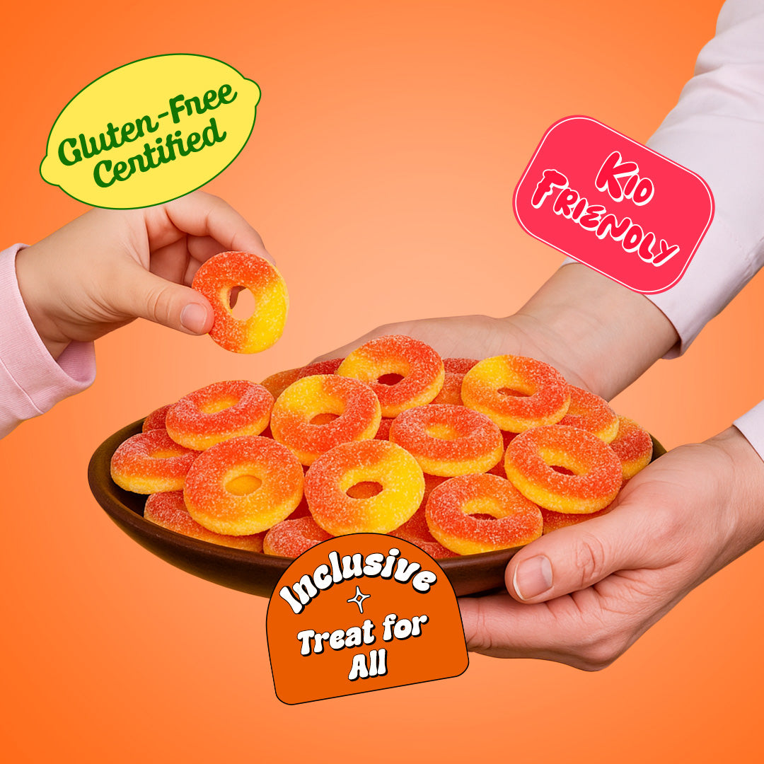 Sweetons Sour Peach Rings Candy Pack of 3 (50gm Each)