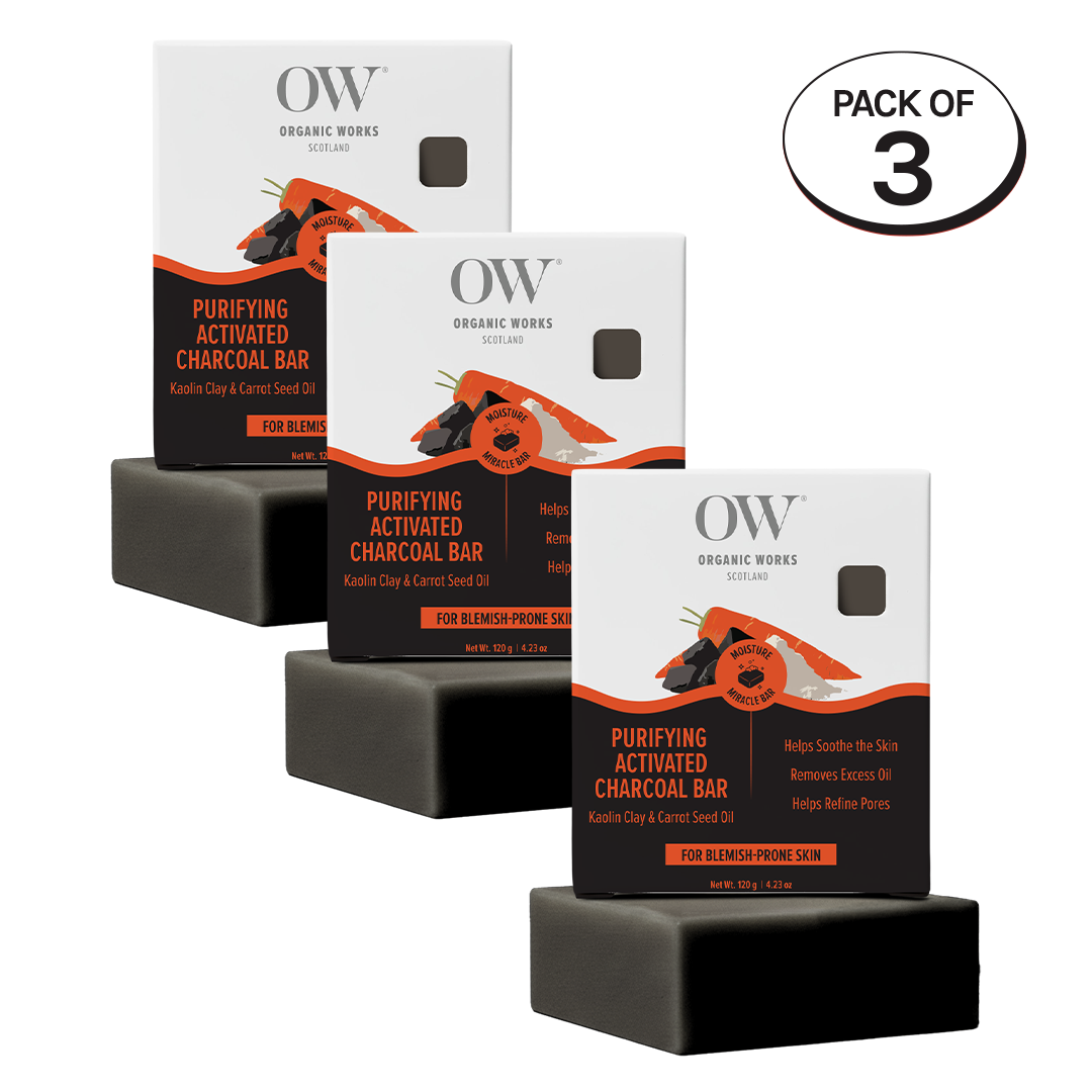 Organic Works Natural Purifying Activated Charcoal Soap for Blemish-Prone Skin