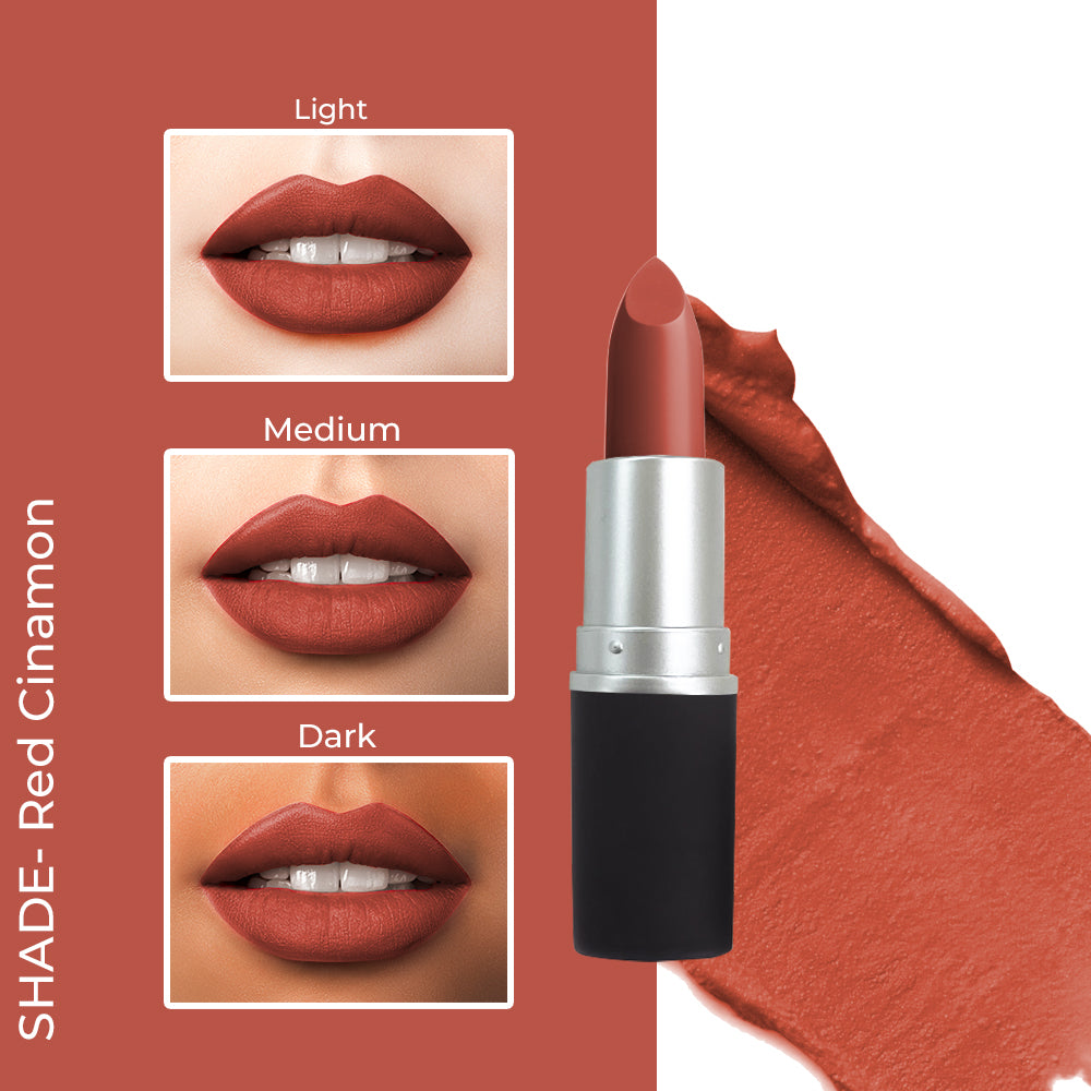 Rosy Gold Red Cinamon Matte Lipstick