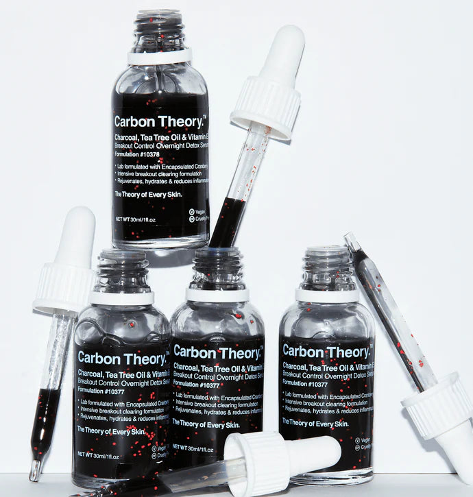Carbon Theory Charcoal, Tea Tree Oil & Vitamin E Overnight Detox Serum 30 ml