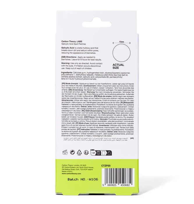 Carbon Theory Supacylic Salicylic Spot Zap Patch 20 Pc