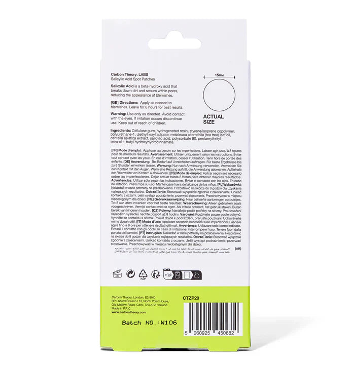 Carbon Theory Supacylic Salicylic Spot Zap Patch 20 Pc