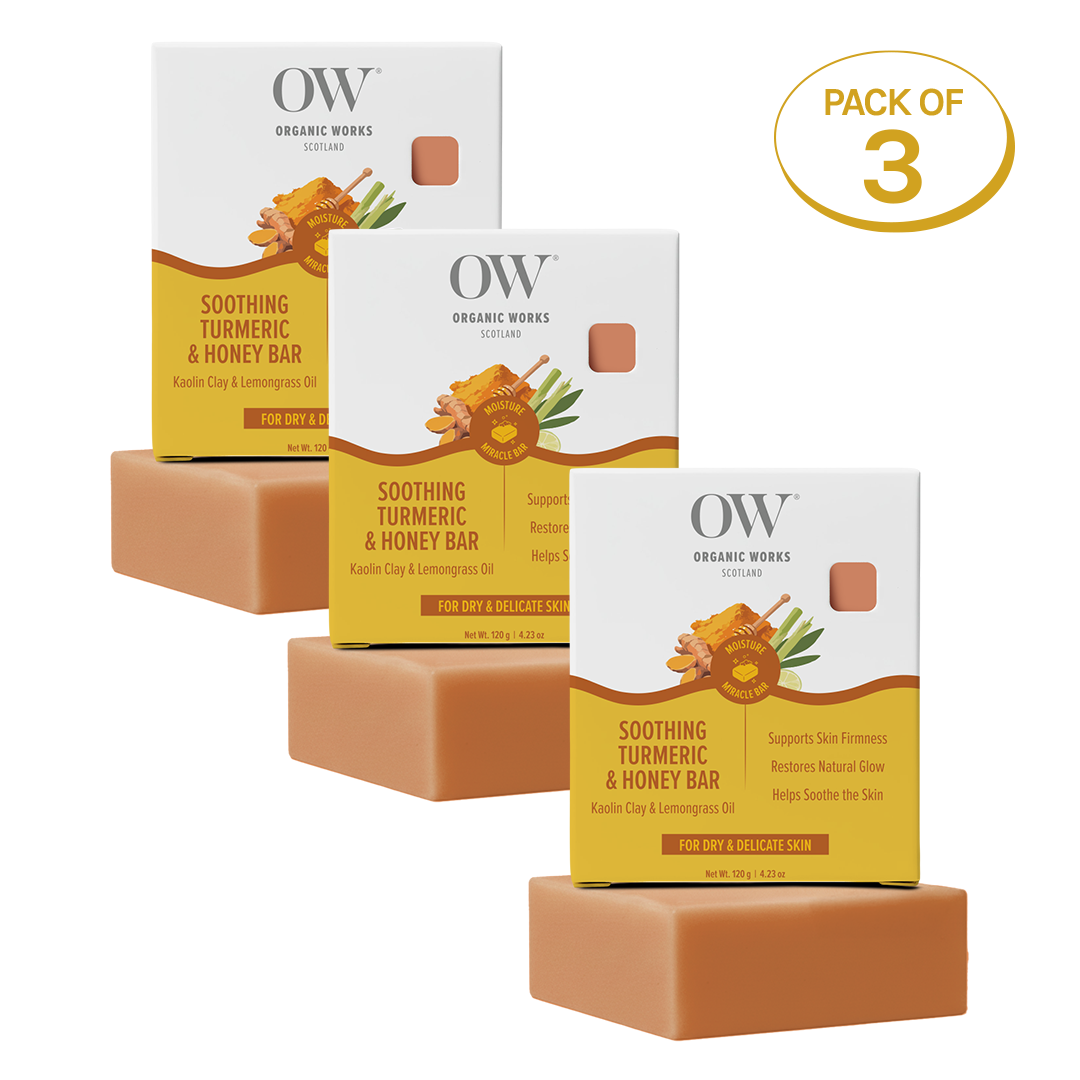 Organic Works Natural Soothing Turmeric & Honey Soap for Dry & Sensitive Skin