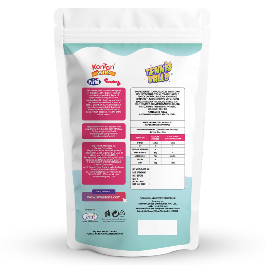 Sweetons Tennis Gum Balls– Pack of 3 (50g Each)