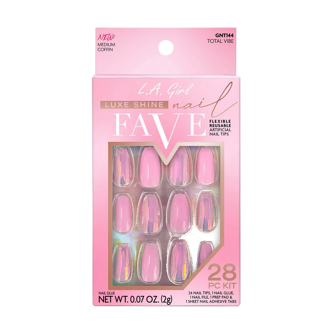 L.A. Girl Luxe Shine Nail Fave Artificial Nail Tips-Total Vibe - 28 Pc Kit