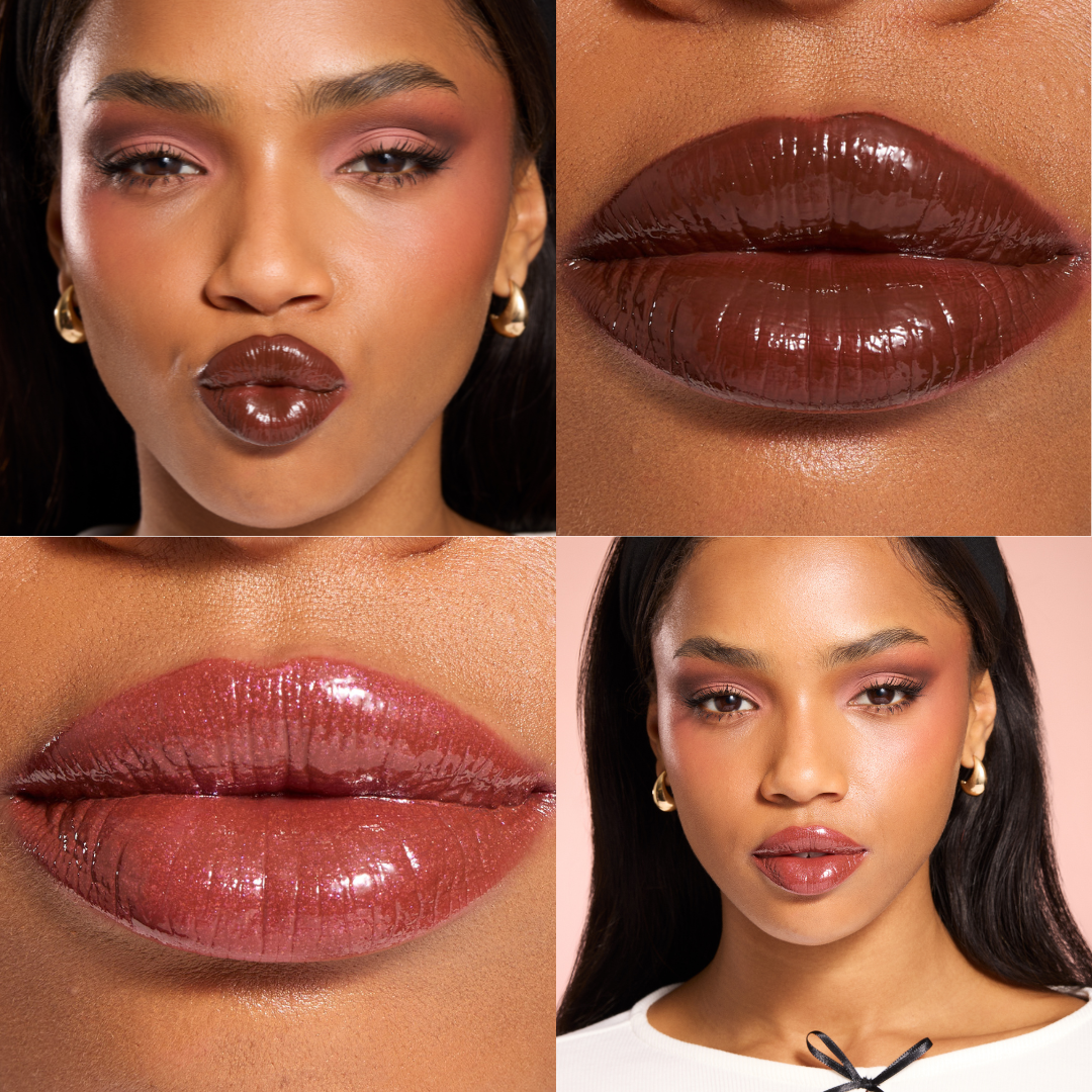 Revolution Pout Lip Gloss Stick  - Chocolate Ganache & Shimmer Toasted Caramel