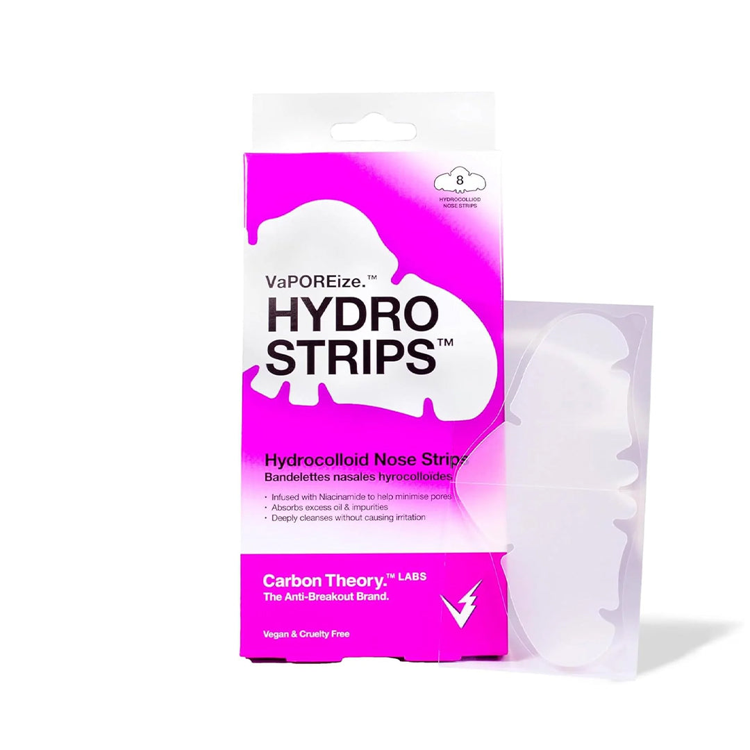 VaPOREize Hydro Strips packaging with a white strip on a white background