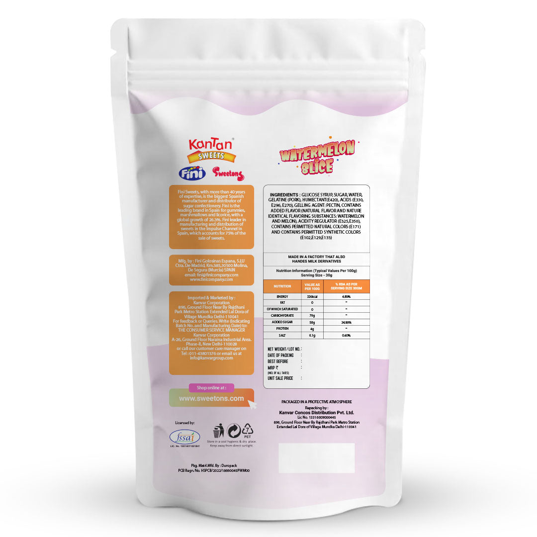 Sweetons Watermelon Slice Gummy Candy – Pack of 3 (50g Each)