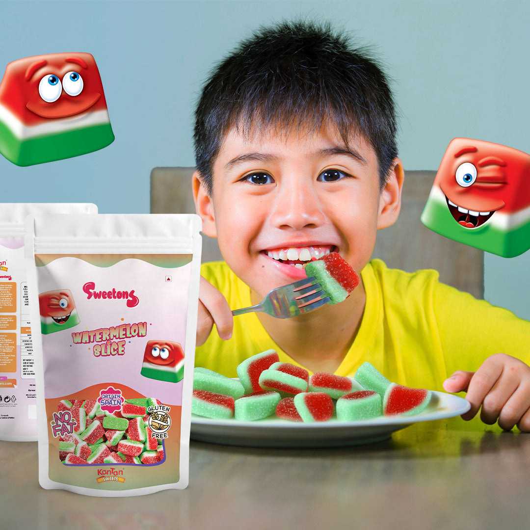 Sweetons Watermelon Slice Gummy Candy – Pack of 3 (50g Each)
