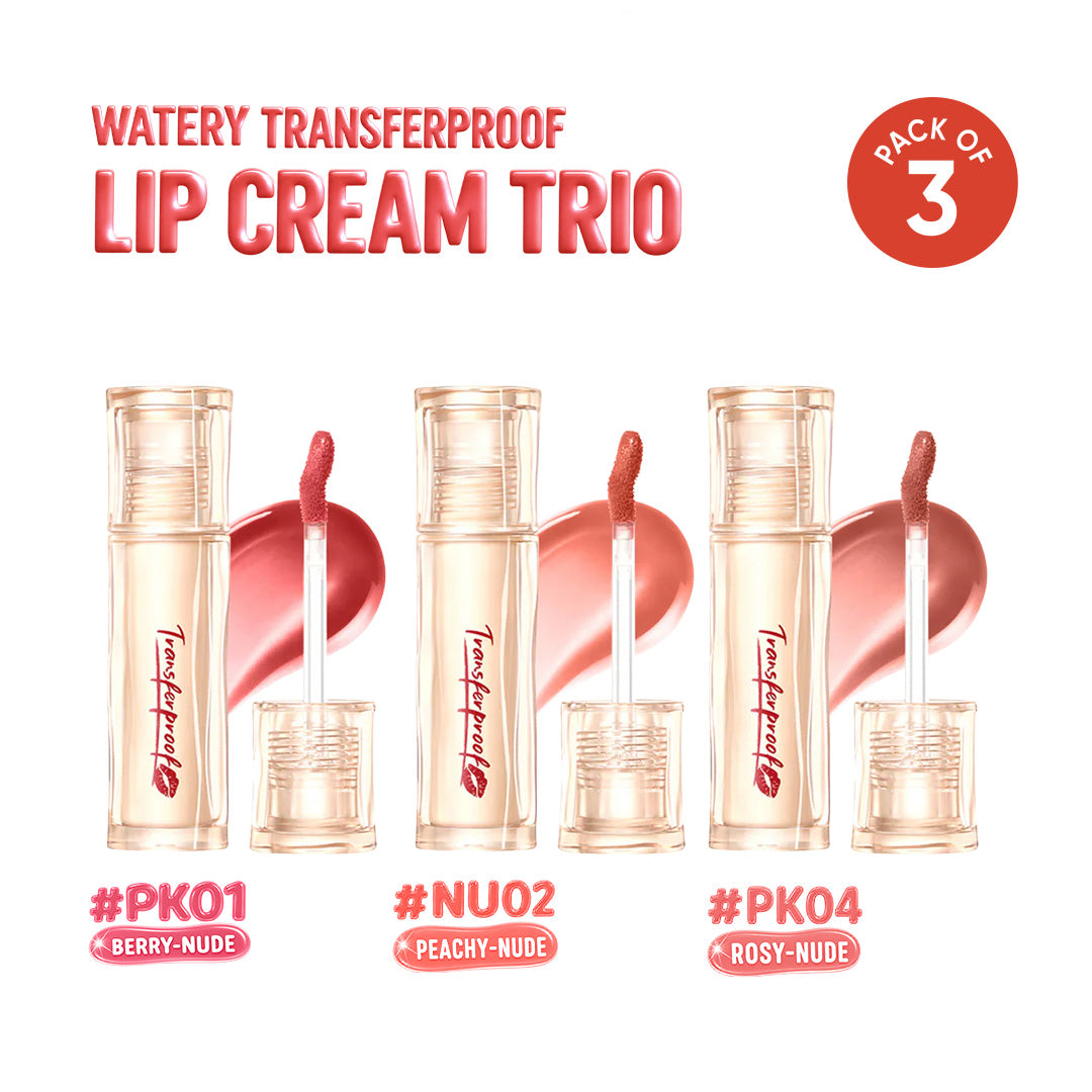 Watery Transferproof Lip Cream - Pack of 3