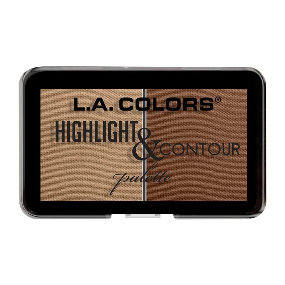 LA Colors Highlight & Contour Palette - Medium to Tan - HOK Makeup
